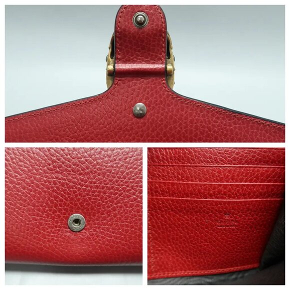 GUCCI Dionysus Chain Wallet Red Leather Shoulder Bag 801-021025 - Picture 10 of 12